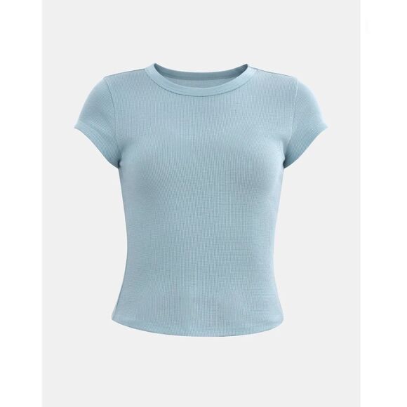 Women’s Waffle Shirt Sleeve Fitted T-Shirts 2-Pack Size L - Picture 8 of 8